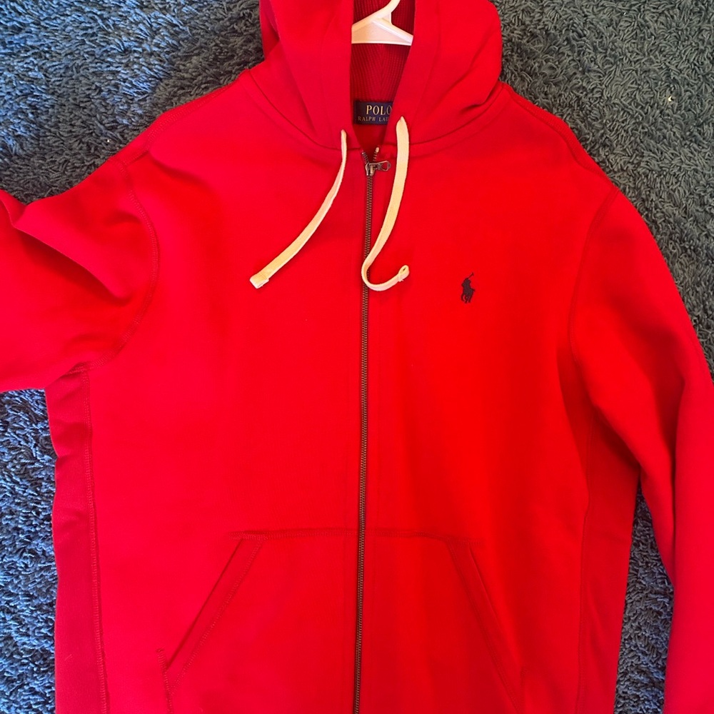 Polo by Ralph Lauren Bright Red Zip-Up Hoodie